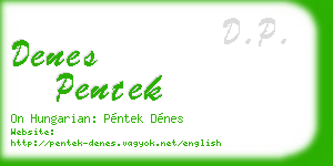 denes pentek business card